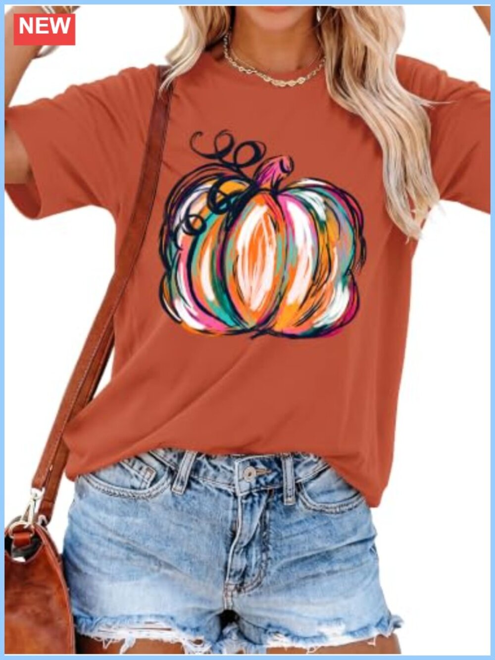 Women's Halloween Pumpkin Graphic Tee Short Sleeve Crew Neck Fall T-Shirt